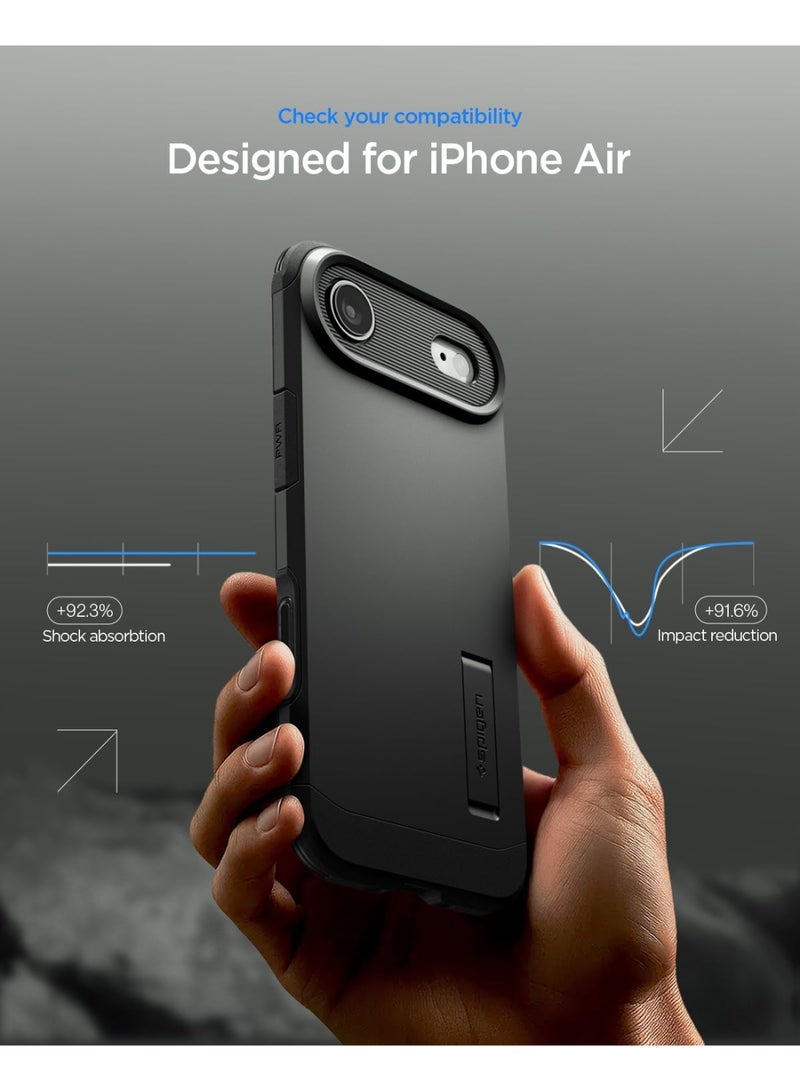 Spigen Tough Armor T MagFit for iPhone 17 Air Case MagSafe Cover with [Capacitive Camera Control Button] and Kickstand - Black - Image 3