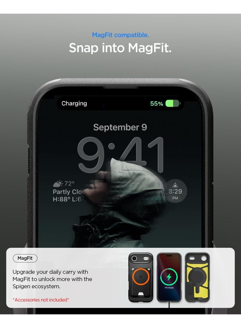 Spigen Tough Armor T MagFit for iPhone 17 Air Case MagSafe Cover with [Capacitive Camera Control Button] and Kickstand - Black - Image 5