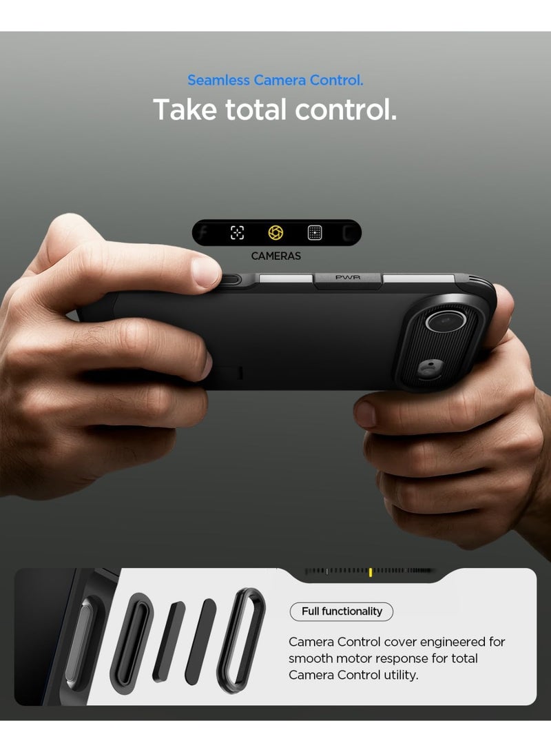 Spigen Tough Armor T MagFit for iPhone 17 Air Case MagSafe Cover with [Capacitive Camera Control Button] and Kickstand - Black - Image 4