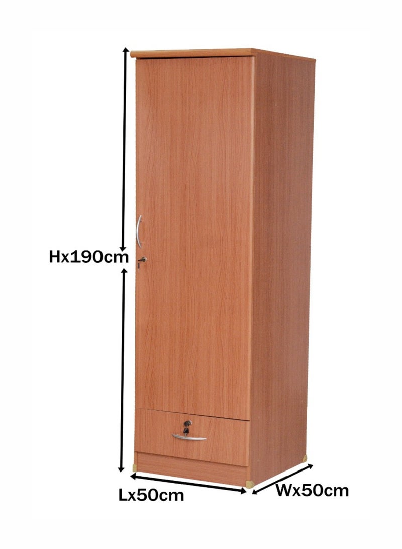KARNAK 1 Door Wooden Wardrobe Cabinet /Cupboard Engineered Wood Perfect Modern Stylish Heavy Duty Color Beech 611  - Image 3