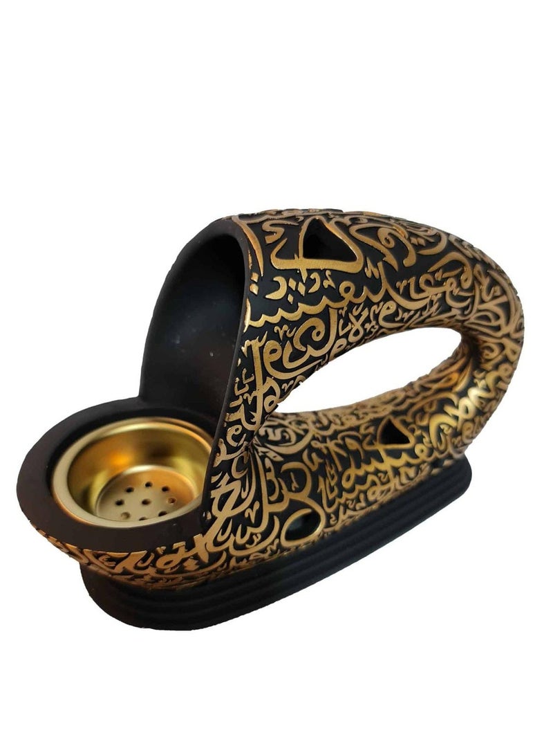 مبخرة بخور (مبخرة) مبخرة عود متحف المستقبل ذهبي، لون أسود - Image 3