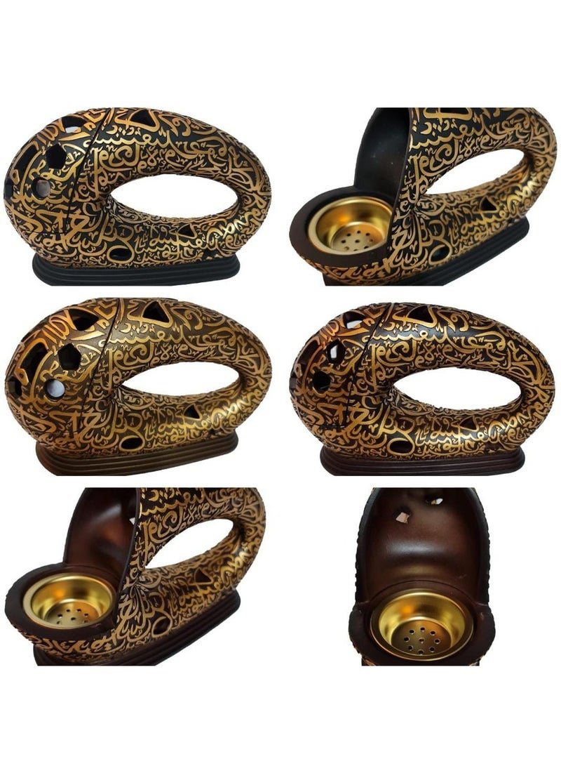 مبخرة بخور (مبخرة) مبخرة عود متحف المستقبل ذهبي، لون أسود - Image 2