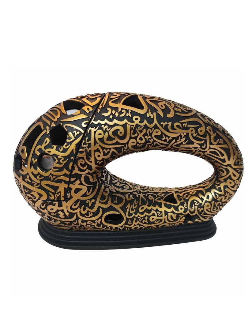 مبخرة بخور (مبخرة) مبخرة عود متحف المستقبل ذهبي، لون أسود - Image 1