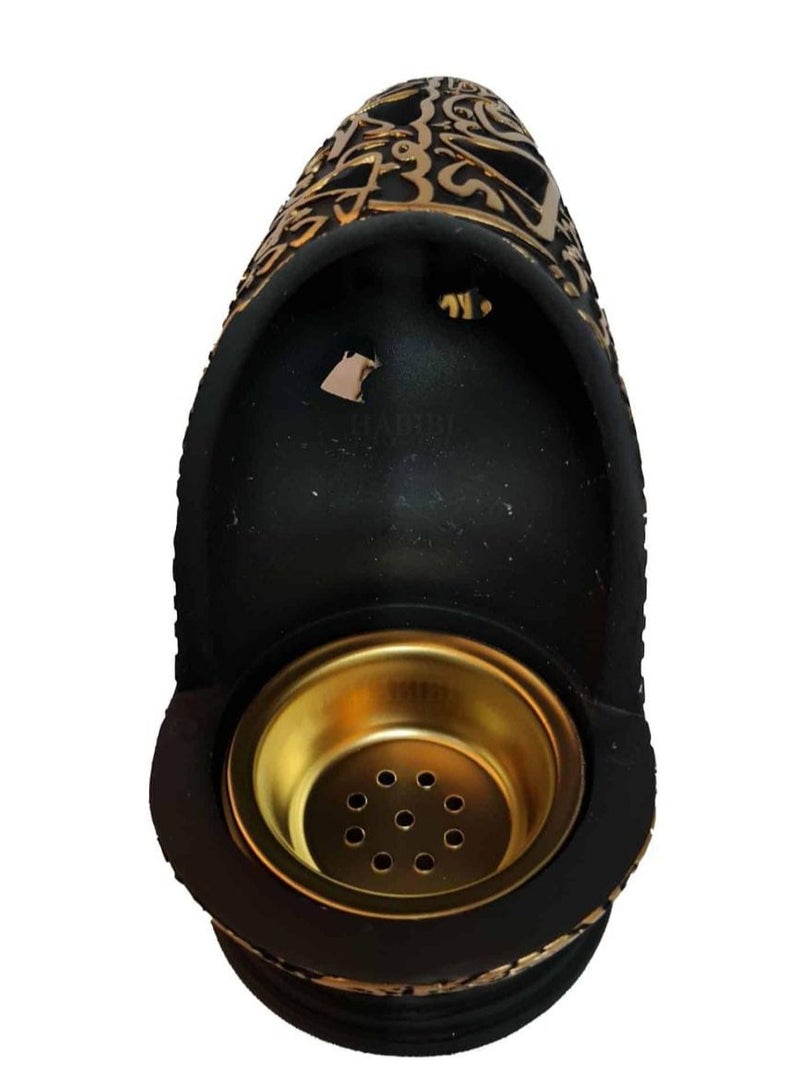 Bakhoor Incense Burner (Mabkhara)  Oud Burner Museum of The Future Gold, black Colour  - Image 2