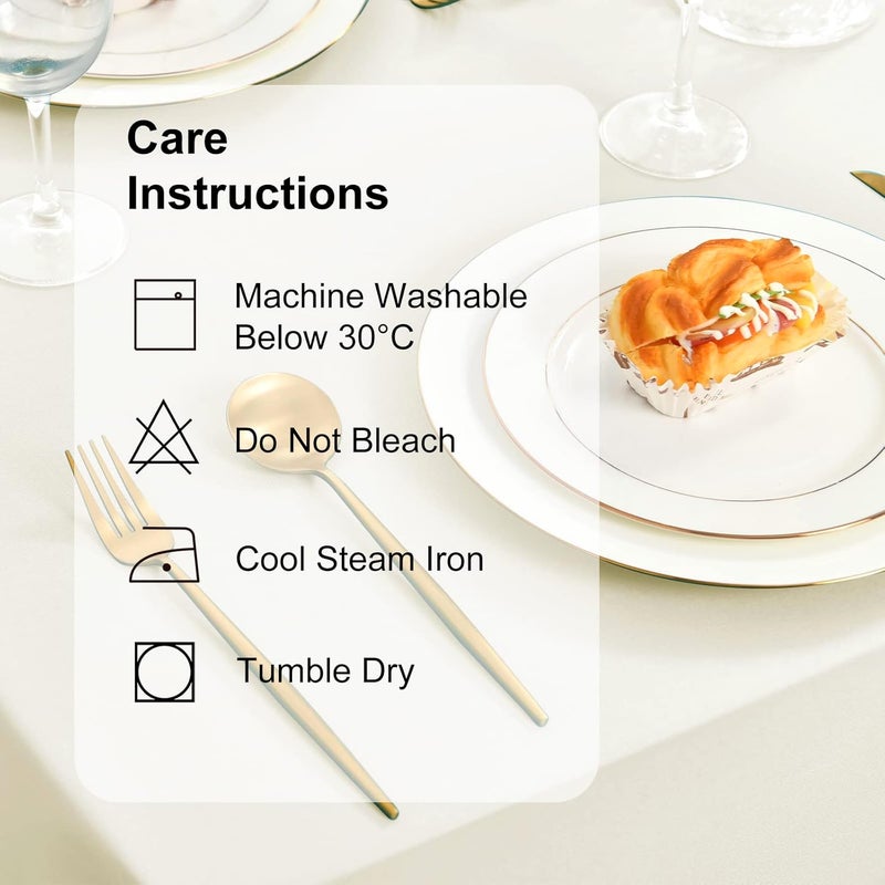DWCN Champagne Tablecloth Outdoor Weatherproof 135 x 180 cm Stain Protection Washable Water-Repellent Table Linen Wipe Clean Waterproof Tablecloth for Dining Room, Garden, Party, Weddings or Household - Image 5