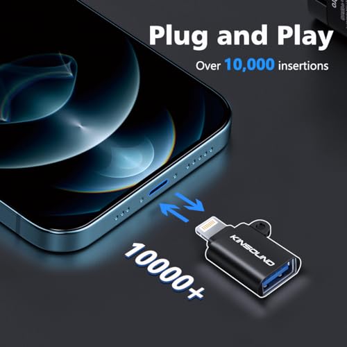 Kinsound 301 Lightning OTG Adapter for iPhone/iPad - Compatible with iOS 13 and Later Support for Flash Drive, Keyboard, Mouse, Earphone - Image 4