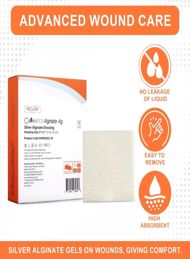 MedVance Silver Calcium Alginate Ag Sterile Highly Absorbent Dressing, (2" x 2") 5 dressings/Box, 5 Count (Pack of 1) - Image 4