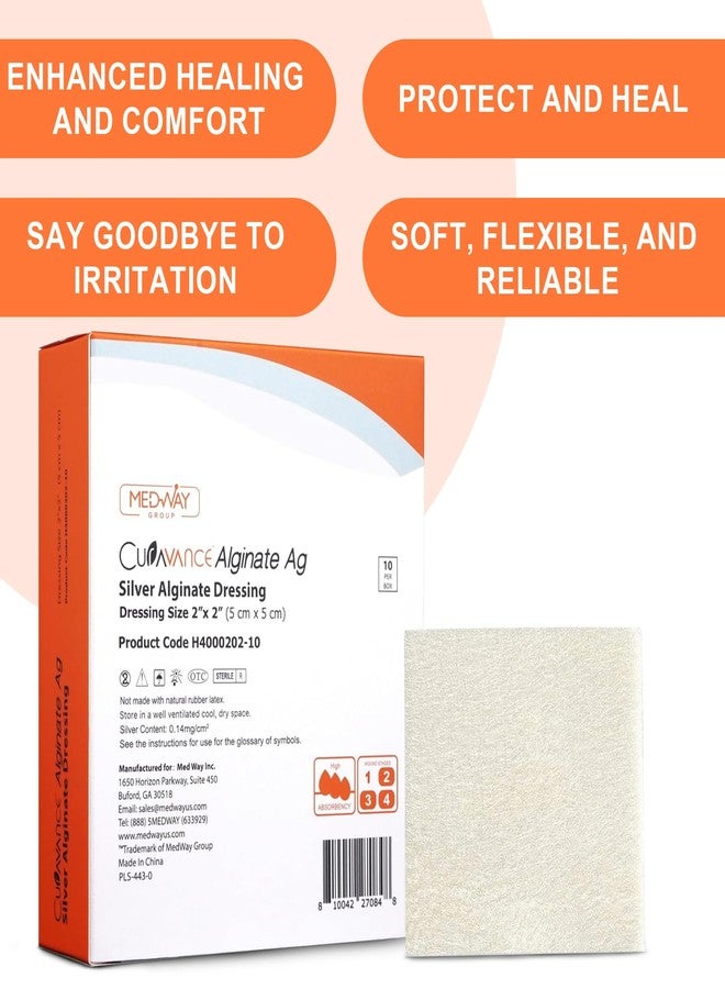 MedVance Silver Calcium Alginate Ag Sterile Highly Absorbent Dressing, (2" x 2") 5 dressings/Box, 5 Count (Pack of 1) - Image 2