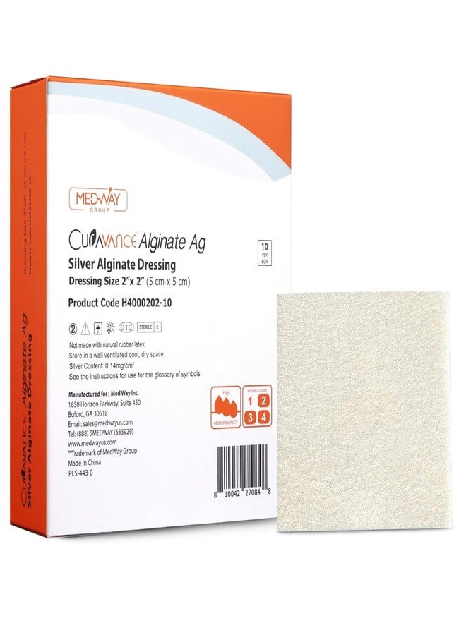 MedVance Silver Calcium Alginate Ag Sterile Highly Absorbent Dressing, (2" x 2") 5 dressings/Box, 5 Count (Pack of 1) - Image 1