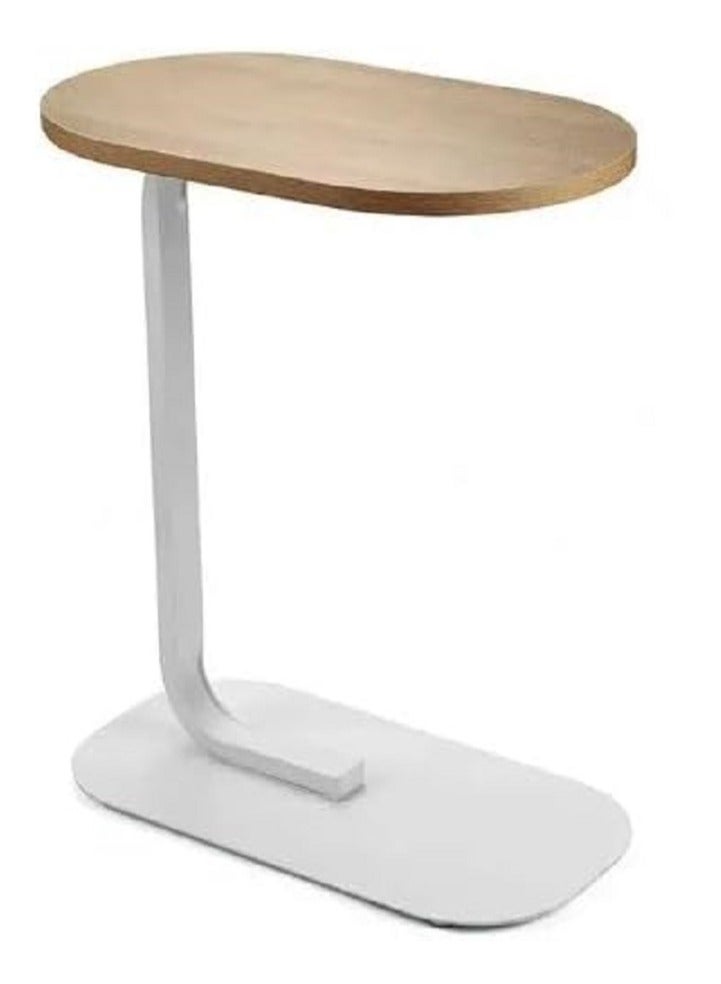 Decorhills Coffee Table Sofa Side Table – Creative Waterproof & Rustproof Surface, Modern Side Table for Sofa & Bed, Living Room, Space-Saving Design, Bedroom & Office Decoration (Beige & White) – Manual Assembling Required - Image 1