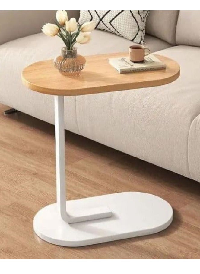 Decorhills Coffee Table Sofa Side Table – Creative Waterproof & Rustproof Surface, Modern Side Table for Sofa & Bed, Living Room, Space-Saving Design, Bedroom & Office Decoration (Beige & White) – Manual Assembling Required - Image 3