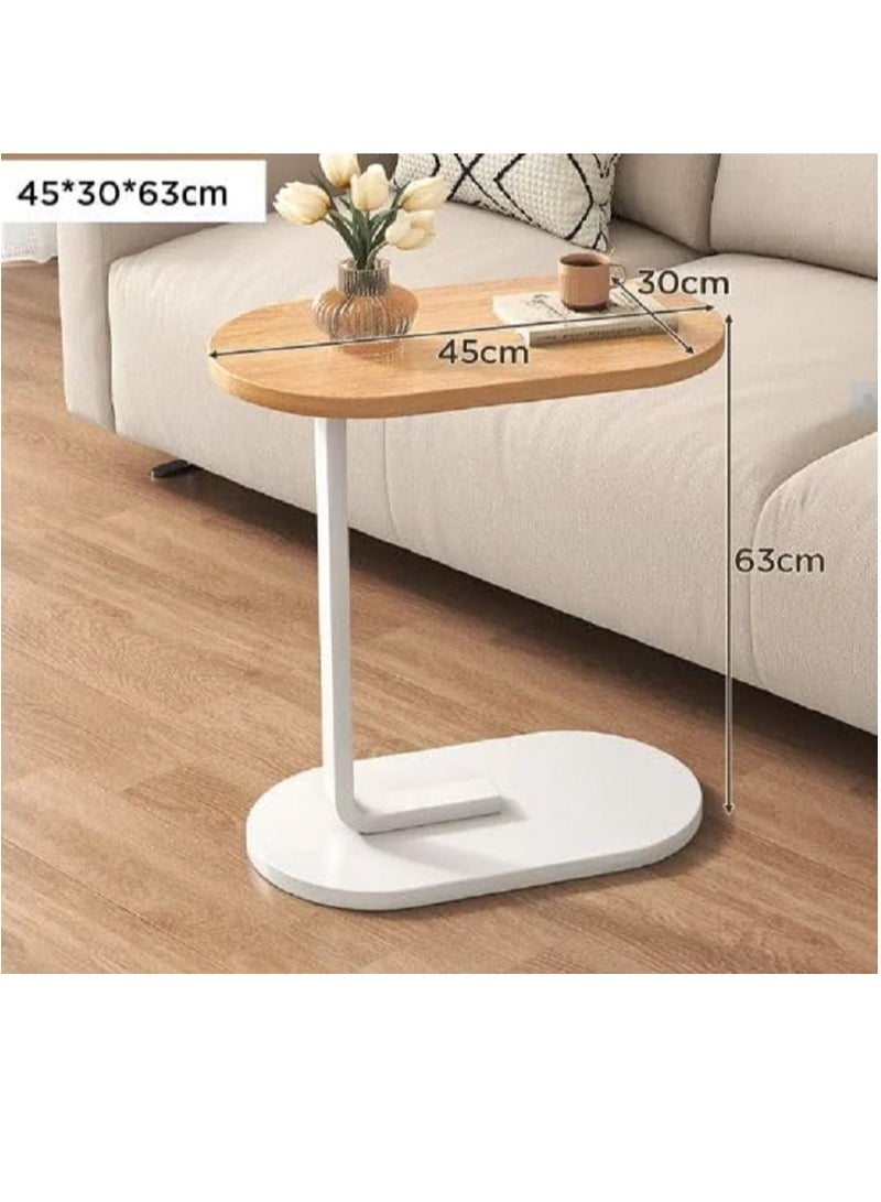 Decorhills Coffee Table Sofa Side Table – Creative Waterproof & Rustproof Surface, Modern Side Table for Sofa & Bed, Living Room, Space-Saving Design, Bedroom & Office Decoration (Beige & White) – Manual Assembling Required - Image 4