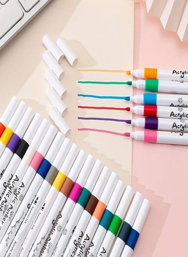 SHUTTLE ART 12pcs Acrylic Marker Pens, DIY Craft Making Supplies, Large Capacity Paint Marker For Rock Painting, Ceramic, Wood, Canvas, Plastic, Glass, Card Making, DIY Crafts, Art Supplies - Image 5