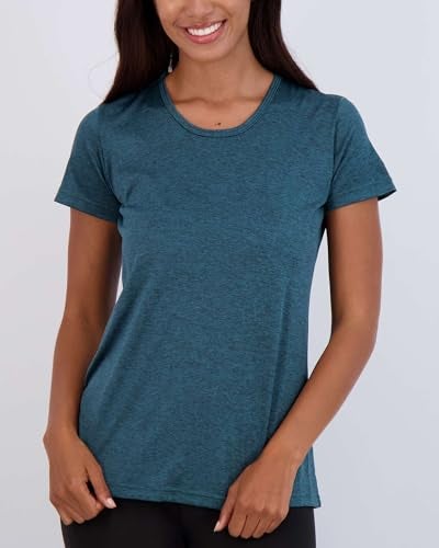 REALESSENTIALS Real Essentials 5 Pack: Women's Short Sleeve T-Shirts Workout Tops Fitness Pilates Gym Activewear Athletic (Plus Available), Set 7, M, Pack of 5 - Image 3