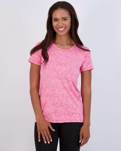 REALESSENTIALS Real Essentials 5 Pack: Women's Short Sleeve T-Shirts Workout Tops Fitness Pilates Gym Activewear Athletic (Plus Available), Set 7, M, Pack of 5 - Image 2