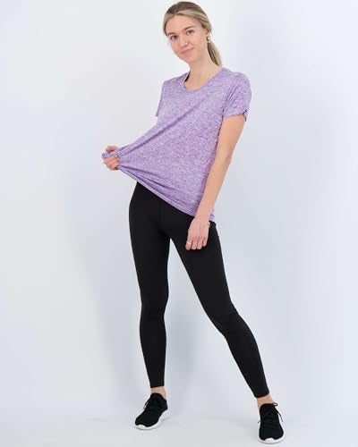 REALESSENTIALS Real Essentials 5 Pack: Women's Short Sleeve T-Shirts Workout Tops Fitness Pilates Gym Activewear Athletic (Plus Available), Set 7, M, Pack of 5 - Image 5