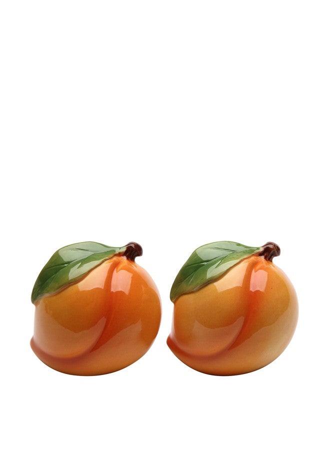 Cg Cosmos Gifts Peach Salt and Pepper Set, Ceramic, 2-Inch - Image 1