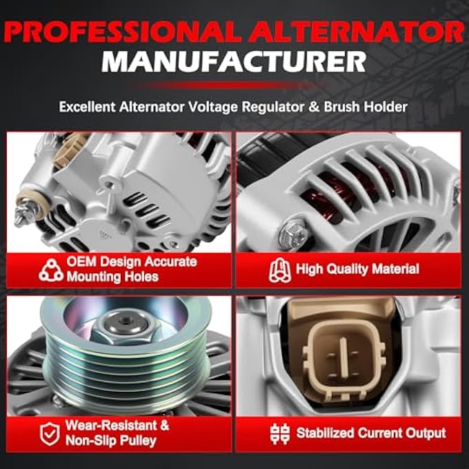 Autodevil 13893 Alternator compatible with 2001 2002 2003 2004 2005 Honda Civic OE AL1295X,210-4148C,13893,31100-PLM-C01,31100-PLM-C02,AFGA51 - Image 5