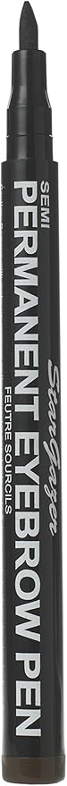 Stargazer SemiPermanent Vegan Eye Brow Liner 2 Up To 24 Hour Strong Dark Brown Water Proof Eye Brow Liner With A Wide Nib Pen