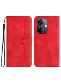 HuHa Case Cover For OPPO K11 Heart Pattern Skin Feel Leather Phone Case Red 
