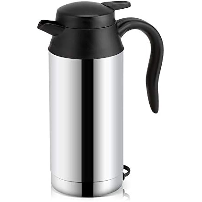 Trisar Car Kettle 12V 750Ml Food Grade Stainless Steel Car Heating Cup Portable Fast Boiling Travel Kettle With Indicator Light And Charger For Hot Water Coffee Tea Beverage - Image 1