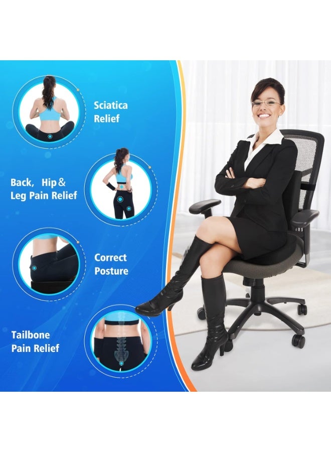 Portable Ergonomic Memory Foam Seat Cushion and Lumbar Support Pillow Set for Car Office Computer Chair Wheelchair - Image 2