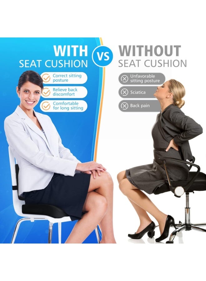 Portable Ergonomic Memory Foam Seat Cushion and Lumbar Support Pillow Set for Car Office Computer Chair Wheelchair - Image 4