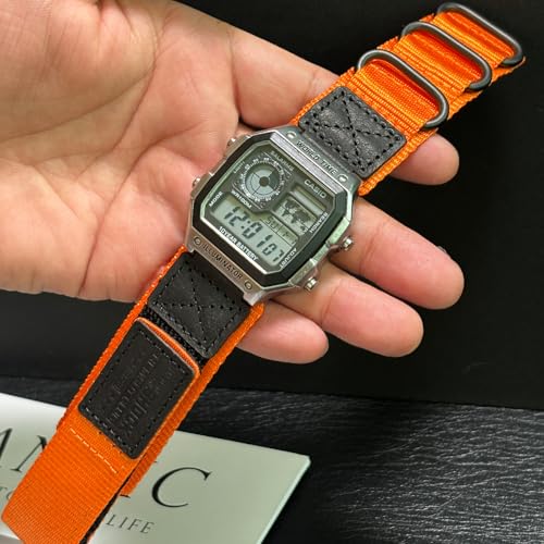 HEMSUT 18mm Tactical Nylon Strap for Casio Watches | Quick Release Military Style Shock-Resistant Band | Compatible with AE-1200, DW-H5600, F-91W, A168W & More - Image 2