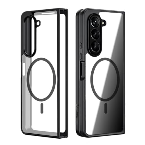 KAPAVER Mag-X Back Cover Case for Galaxy Z Fold 5 (PC+TPU) (Mag-X Black) - Image 1