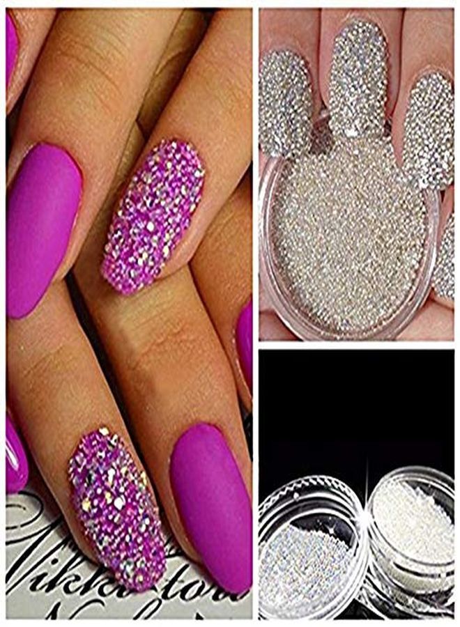 Yeslady Nail Art Micro Caviar Rhinestone Ab Crystal Glass Gardient Dazzling Glitter Mini Beads 3D Manicures Tips Decoration 06Mm - Image 3