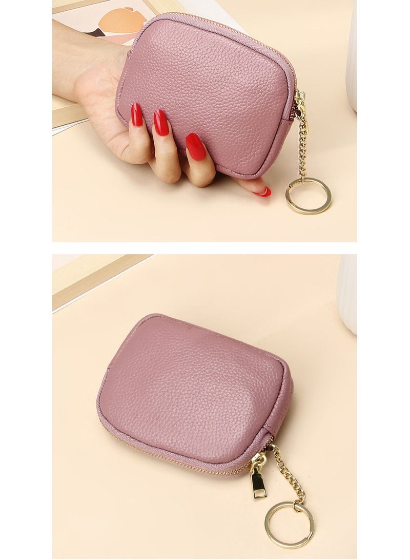 Loquat Leather Purse In Hand Pink 