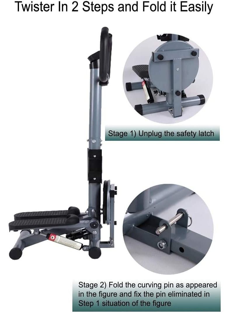 ULTIMAX Multifunctional Stepper Aerobic Stepper With Ropes Adjustable Folding Workout Machine for Home or Gym Waist Twister Digital Monitor - Image 2