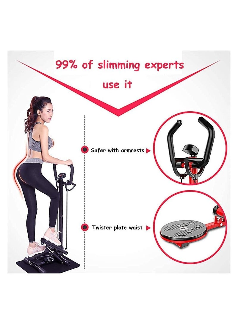 ULTIMAX Multifunctional Stepper Aerobic Stepper With Ropes Adjustable Folding Workout Machine for Home or Gym Waist Twister Digital Monitor - Image 4