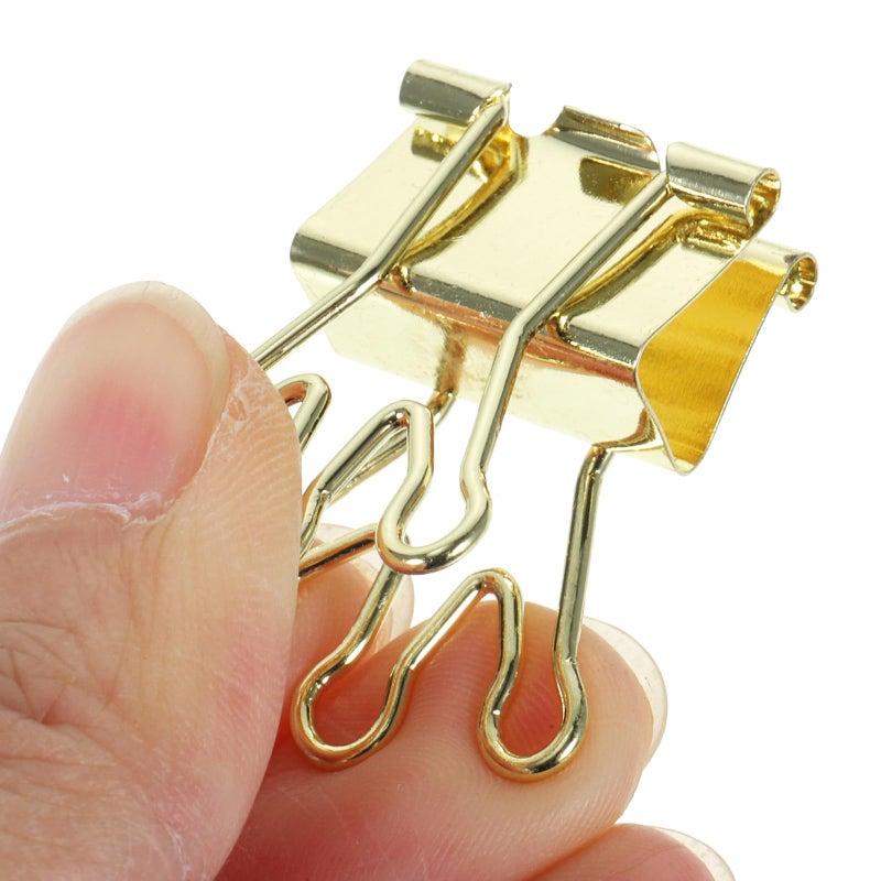 Gold Heart Shaped Metal Binder Clips 10 Pack for Organizing Bills Documents and Study Materials - Image 5