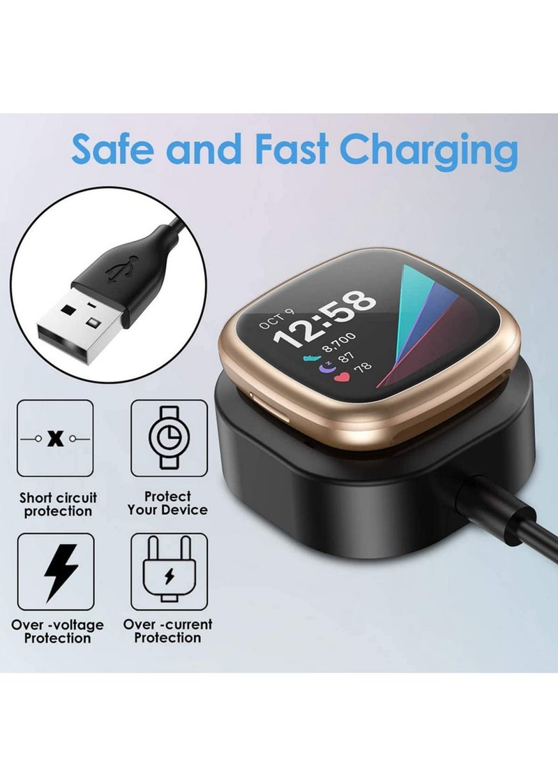 2-Pack 1m Charger Compatible with Fitbit Versa 3 Smart Watch USB Charging Cable Adapter for Fitbit Sense Replacement Accessory - Image 4