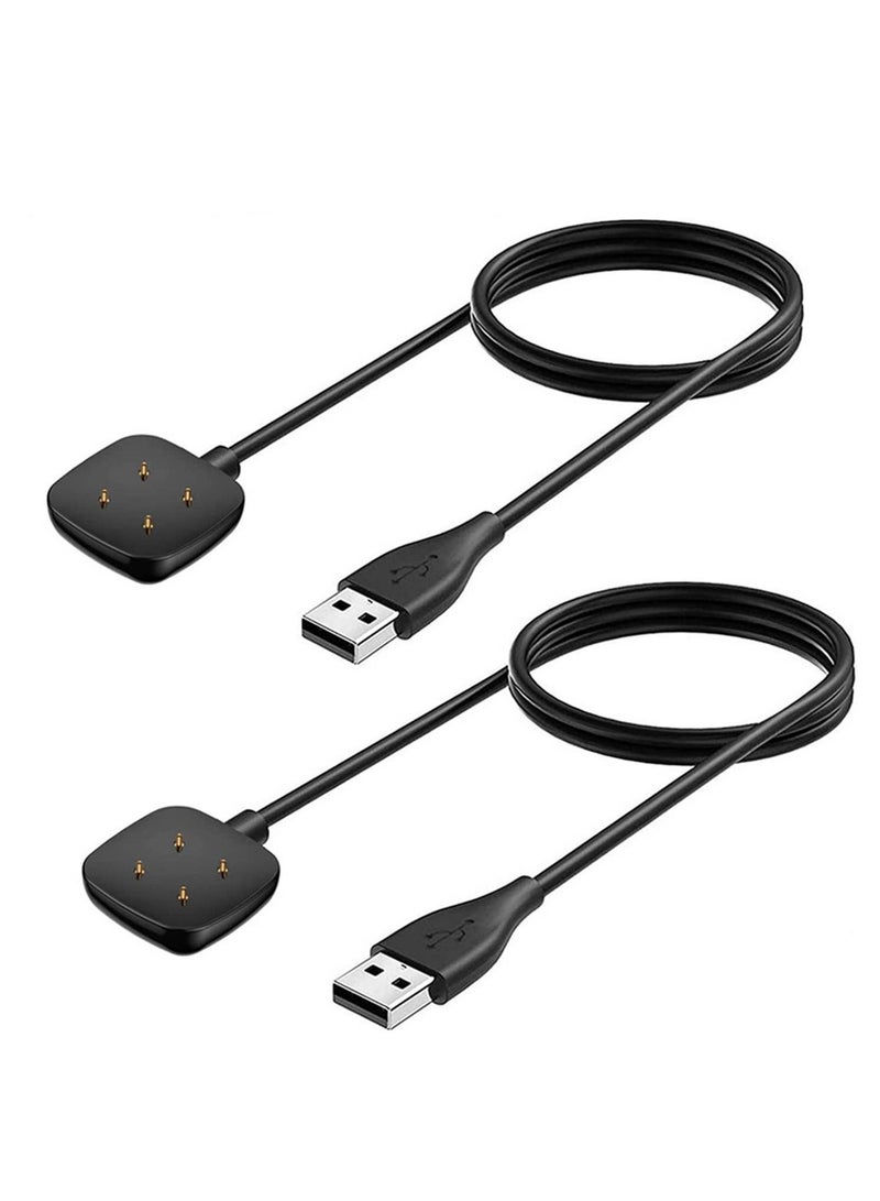 2-Pack 1m Charger Compatible with Fitbit Versa 3 Smart Watch USB Charging Cable Adapter for Fitbit Sense Replacement Accessory - Image 1