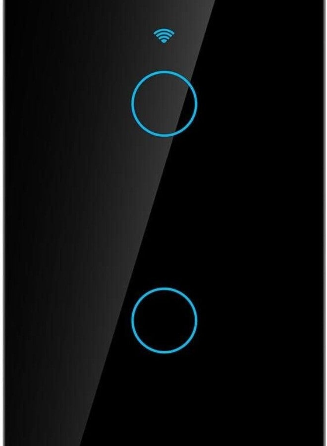 klarako WiFi Touch Screen Switch Remote Switch with Highly Sensitive Touch Keys, Suitable for Alexa Google, SIRI Voice Control, 2-Way AC(Black) - Image 1