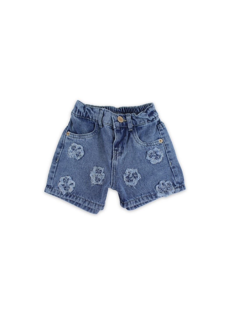 Coconut Girls Cotton Denim Short - Image 1
