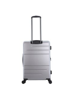 Discovery Discovery Patrol Hardside Check-In Medium Travel Suitcase, 100% PC Durable Ultra Lightweight Hard Shell Expandable Luggage, 4 Double Wheel, TSA Lock Trolley Bag Black (60 cm/24 Inch) Silver.  - Image 2