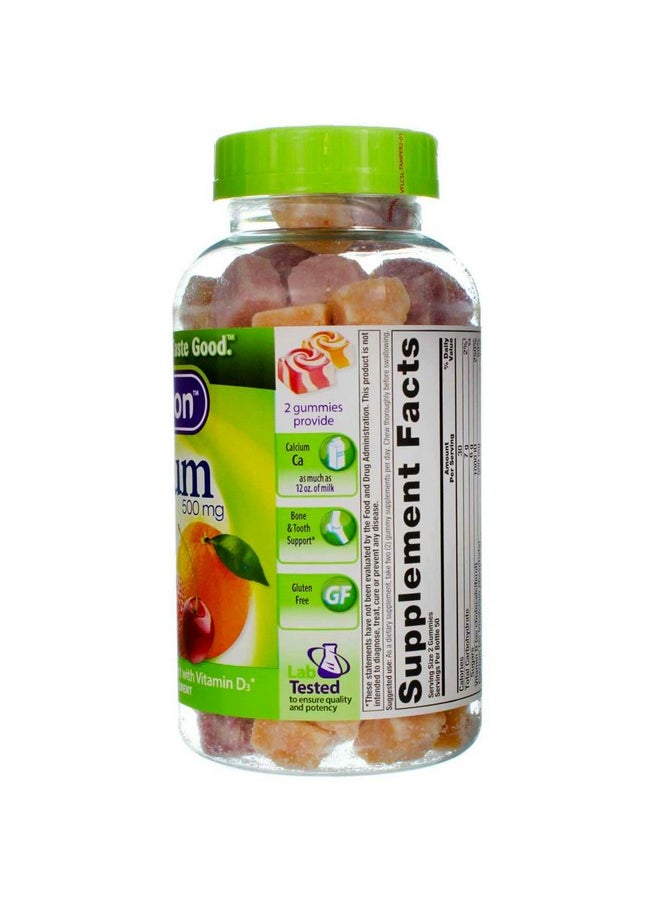 Vitafusion - Calcium 500 Mg Dietary Supplement Gummies Natural Fruit And Cream Flavors 100 Ct Pack Of 2 - Image 1