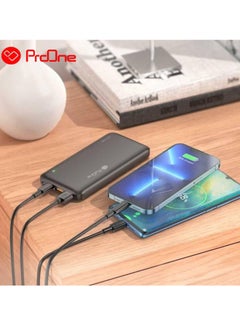 ProOne ProOne PPB5115 10000mAh Portable Power Bank, 22.5W Fast Charging with USB-A & USB-C Ports, Slim Polymer Battery with Micro Input  - Image 1
