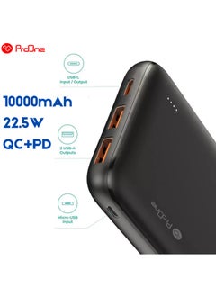 ProOne ProOne PPB5115 10000mAh Portable Power Bank, 22.5W Fast Charging with USB-A & USB-C Ports, Slim Polymer Battery with Micro Input  - Image 3