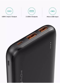 ProOne ProOne PPB5115 10000mAh Portable Power Bank, 22.5W Fast Charging with USB-A & USB-C Ports, Slim Polymer Battery with Micro Input  - Image 4