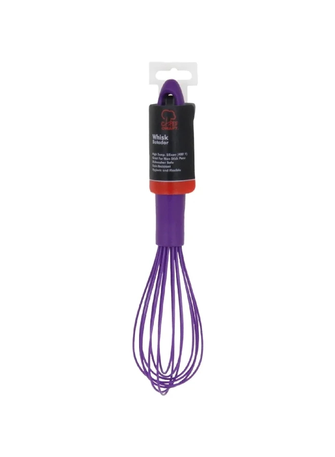 Chef Craft Premium Dishwasher Safe Silicone Wire Cooking Whisk Purple 10.5inch 13572
