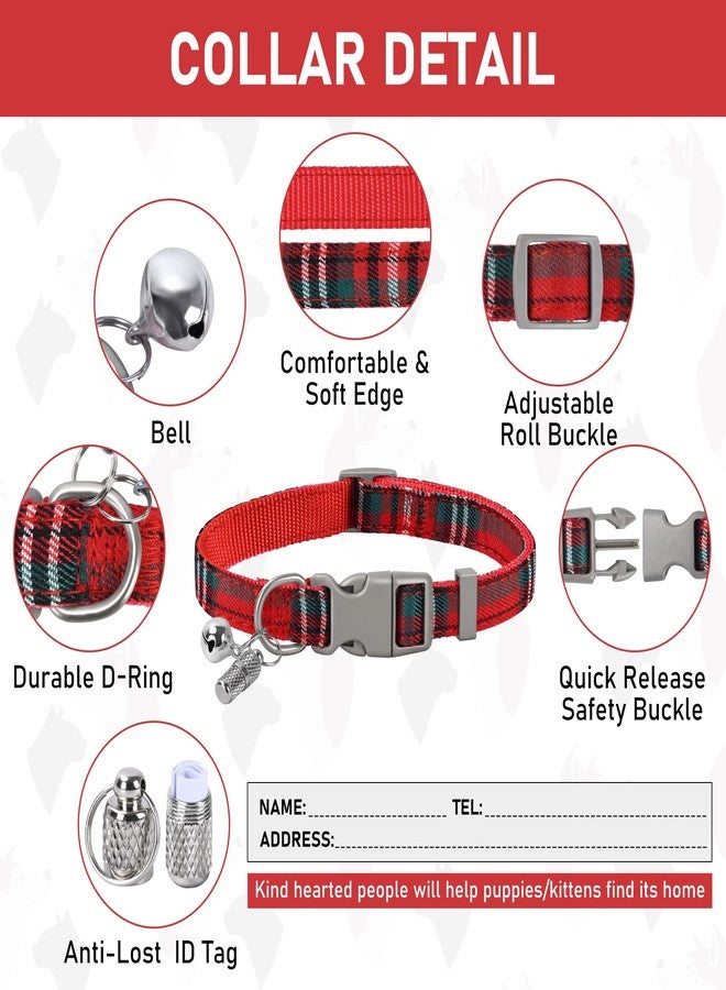 GAMUDA Small Dog Harness Collar and Leash Set, Step in No Chock No Pull Soft Mesh Adjustable Dog Vest Harnesses Plaid Reflective for Dogs Puppy Cats Kitten Rabbit (Warm Red, S) - Image 5