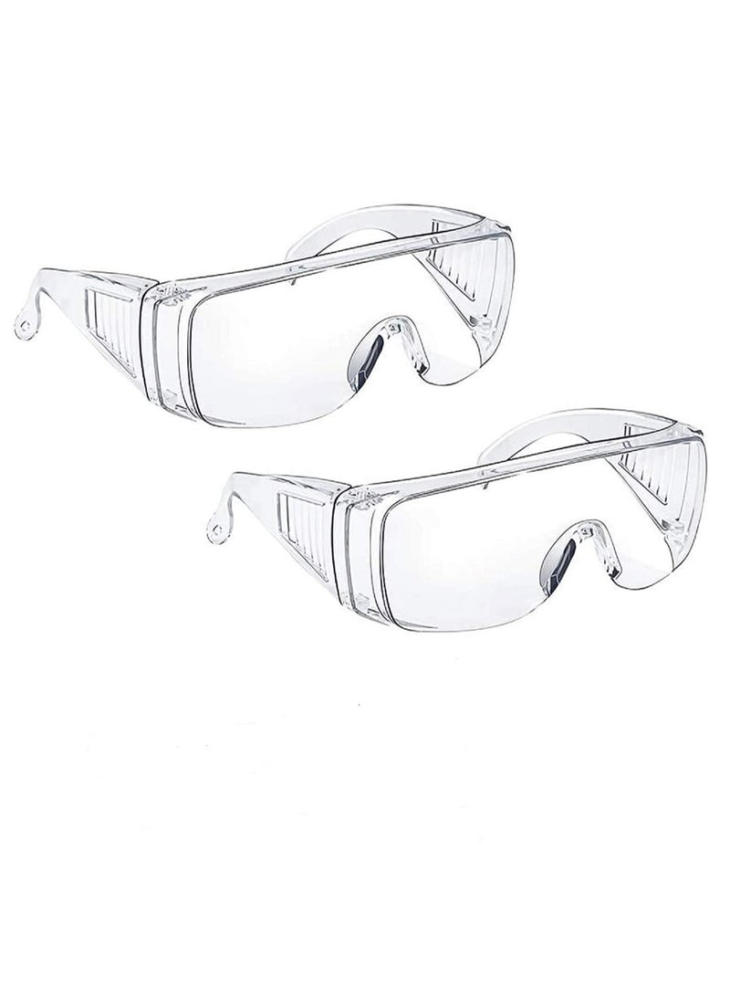 Safety Glasses (2 Pack) Anti Fog Goggles/ Vented Sides Shields Transparent PC Frame Spectacles for Lab Medical and Daily Use - Image 1