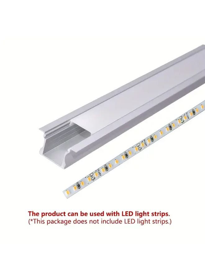 نظام قناة شريط LED من الألومنيوم الأسود مع غطاء أسود 8 قطع 3.3 قدم - Image 3