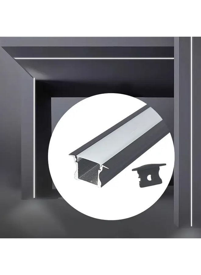 نظام قناة شريط LED من الألومنيوم الأسود مع غطاء أسود 8 قطع 3.3 قدم - Image 5