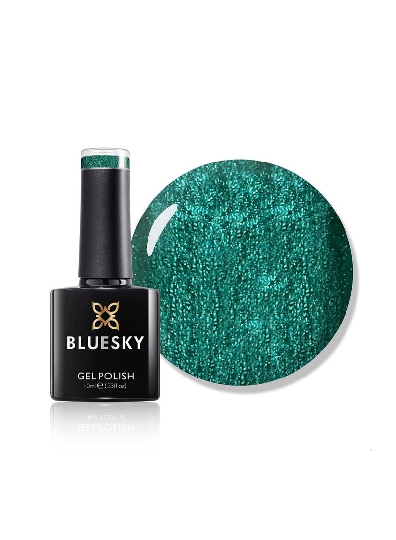 Bluesky Gel Nail Polish Saint Yyf10 Green Glitter Long Lasting Chip Resistant 10 ml Requires Drying Under UV LED Lamp - Image 1