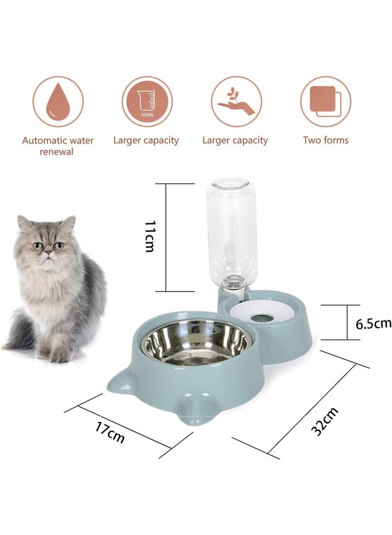 Dual Pet Bowl – Automatic Feeding Device for Cats and Pets – Food Bowl with Water Bottle and Dispenser for Cats and Dogs - Image 2